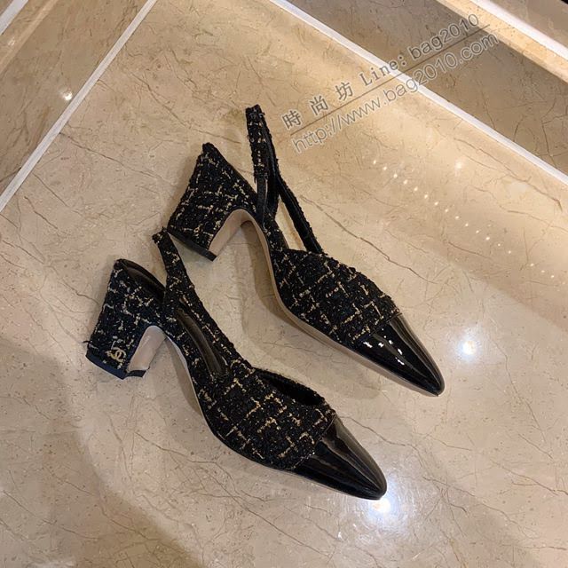 Chanel女鞋 香奈兒時尚經典涼鞋 Chanel中跟涼鞋  naq1092